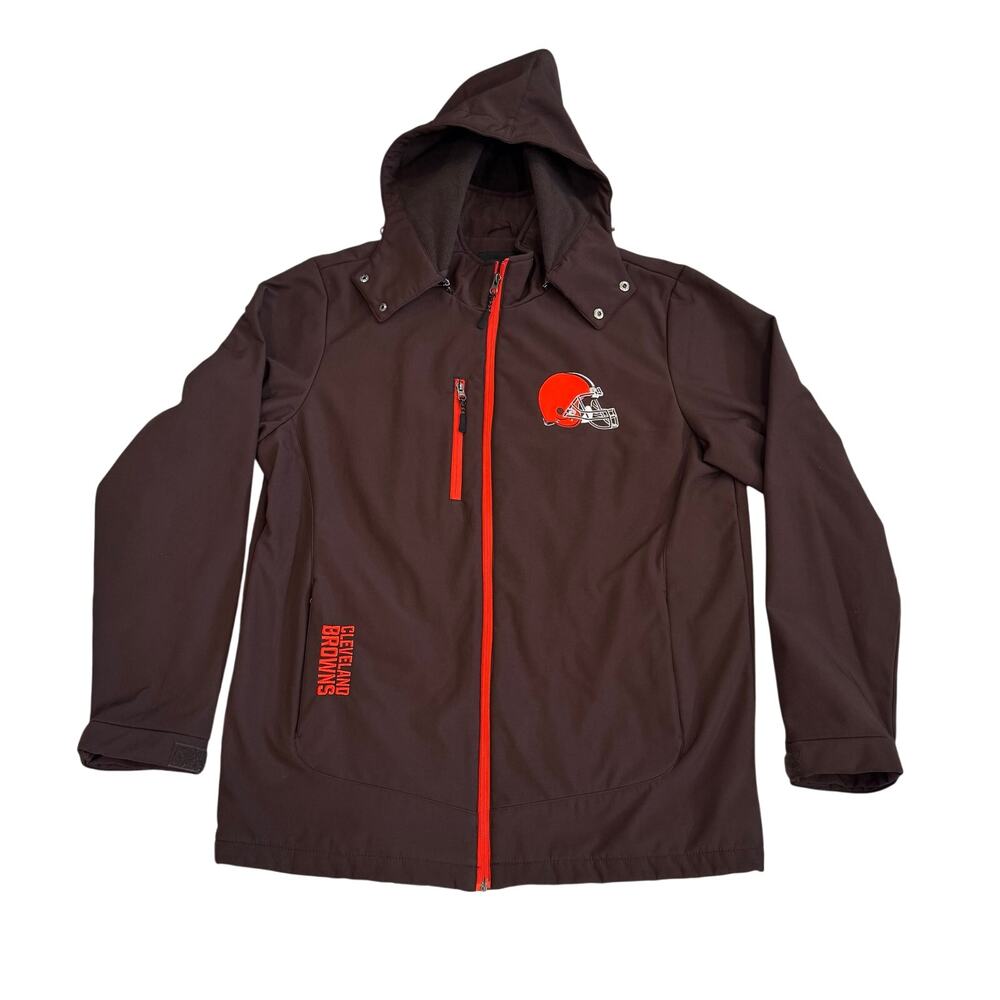 NFL Cleveland Browns Softshell Jacket Fleece Lined Men's L Browns Fan